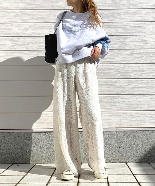 Q（キュー）の「裏毛ドッキングトレーナー（スウェット・レディース・チャコールグレー/オフホワイト・MEDIUM）」の16枚目の写真