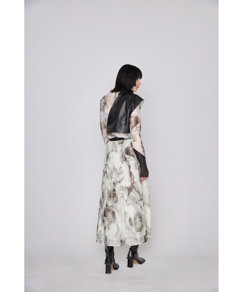 casane（カサネ）の「CASANE（カサネ）マーブルペイントプリーツスカート（スカート・レディース・イエロー/アイボリー・F）」の12枚目の写真