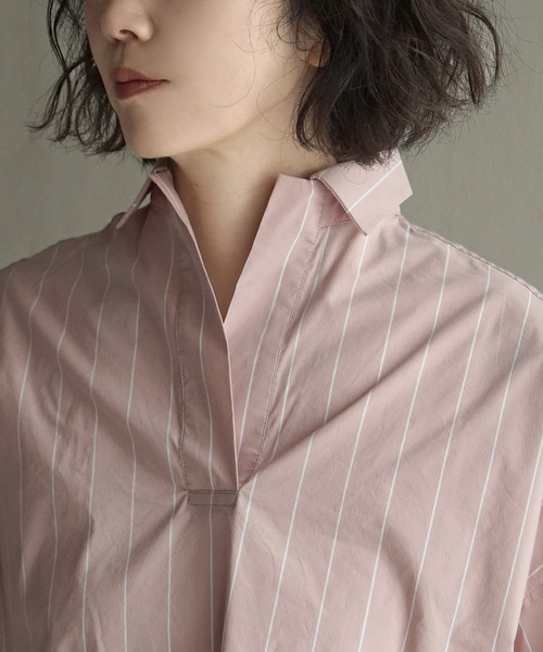 apartment department（アパートメントデパートメント）の「スキッパーチュニックシャツ（シャツ/ブラウス・レディース・ライトブルー/ライトピンク/ライトイエロー・M）」の21枚目の写真