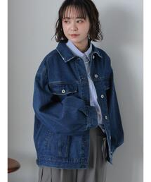 ehka sopo | ルーズデニムジャケット(セットアップ可)(ノーカラージャケット)