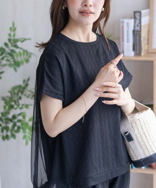 Howdy Marie(ハウディ―マリー)の「Howdy Marie ジャガードチュールプルオーバー(Tシャツ/カットソー・レディース・ブラック/イエロー/ブラウン・M/L)」の4枚目の写真