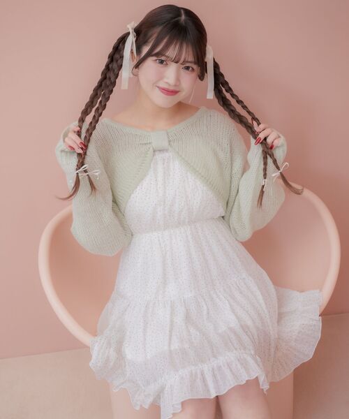 ems excite（エムズエキサイト）の「【新色追加】ダブルリボンティアードチュニック（ワンピース・レディース・ホワイト系その他/ブラック/ブルー/ホワイト・FREE）」の8枚目の写真