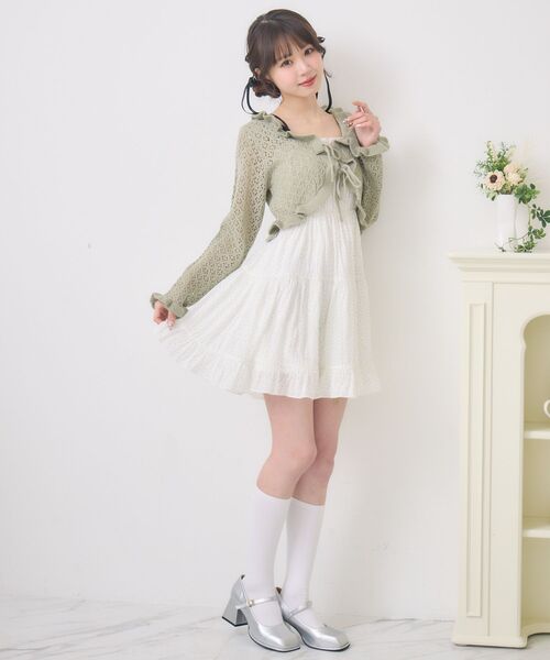 ems excite（エムズエキサイト）の「【新色追加】ダブルリボンティアードチュニック（ワンピース・レディース・ホワイト系その他/ブラック/ブルー/ホワイト・FREE）」の10枚目の写真