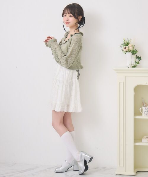 ems excite（エムズエキサイト）の「【新色追加】ダブルリボンティアードチュニック（ワンピース・レディース・ホワイト系その他/ブラック/ブルー/ホワイト・FREE）」の11枚目の写真