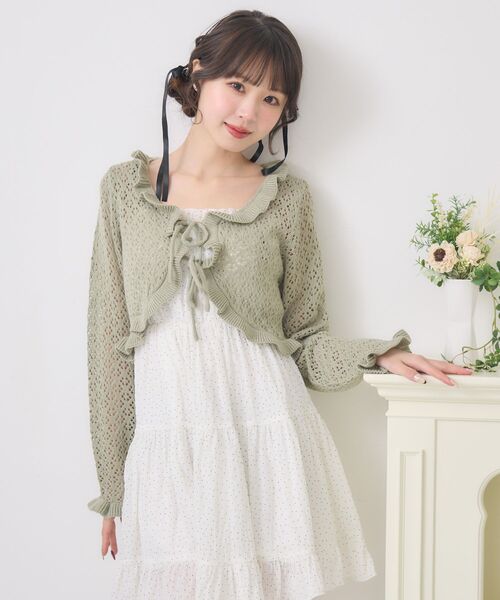 ems excite（エムズエキサイト）の「【新色追加】ダブルリボンティアードチュニック（ワンピース・レディース・ホワイト系その他/ブラック/ブルー/ホワイト・FREE）」の13枚目の写真