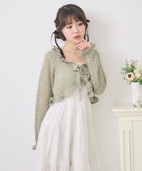 ems excite（エムズエキサイト）の「【新色追加】ダブルリボンティアードチュニック（ワンピース・レディース・ホワイト系その他/ブラック/ブルー/ホワイト・FREE）」の14枚目の写真