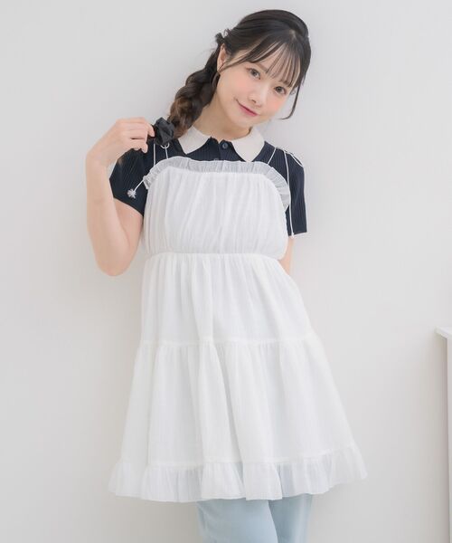 ems excite（エムズエキサイト）の「【新色追加】ダブルリボンティアードチュニック（ワンピース・レディース・ホワイト系その他/ブラック/ブルー/ホワイト・FREE）」の17枚目の写真