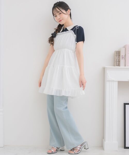 ems excite（エムズエキサイト）の「【新色追加】ダブルリボンティアードチュニック（ワンピース・レディース・ホワイト系その他/ブラック/ブルー/ホワイト・FREE）」の19枚目の写真