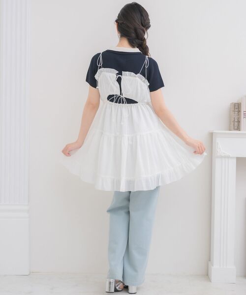 ems excite（エムズエキサイト）の「【新色追加】ダブルリボンティアードチュニック（ワンピース・レディース・ホワイト系その他/ブラック/ブルー/ホワイト・FREE）」の21枚目の写真