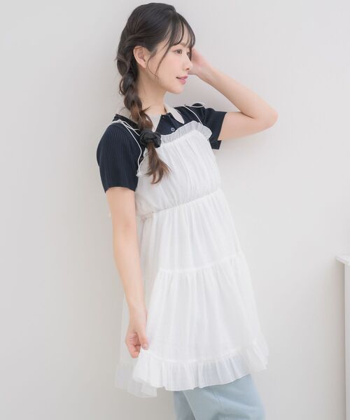 ems excite（エムズエキサイト）の「【新色追加】ダブルリボンティアードチュニック（ワンピース・レディース・ホワイト系その他/ブラック/ブルー/ホワイト・FREE）」の22枚目の写真