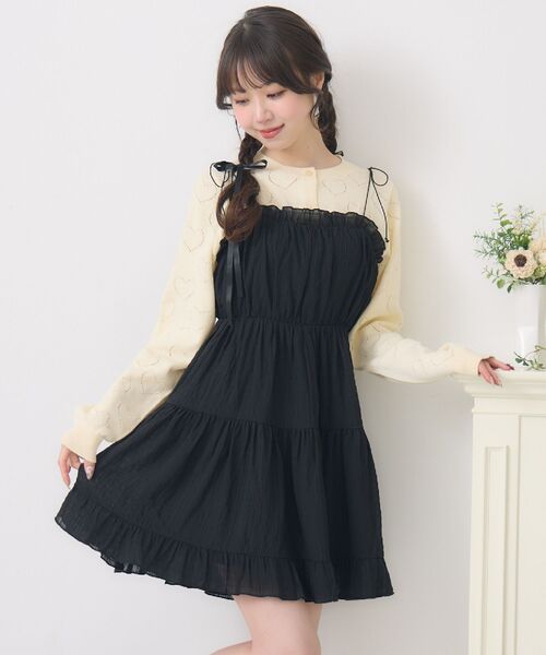 ems excite（エムズエキサイト）の「【新色追加】ダブルリボンティアードチュニック（ワンピース・レディース・ホワイト系その他/ブラック/ブルー/ホワイト・FREE）」の7枚目の写真