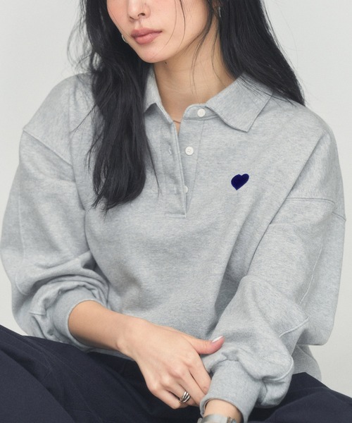 BLUE×PALANG(ブルーパラン)の「RUGBY SWEAT SHIRT(スウェット・レディース・ネイビー/グレー・FREE)」の7枚目の写真