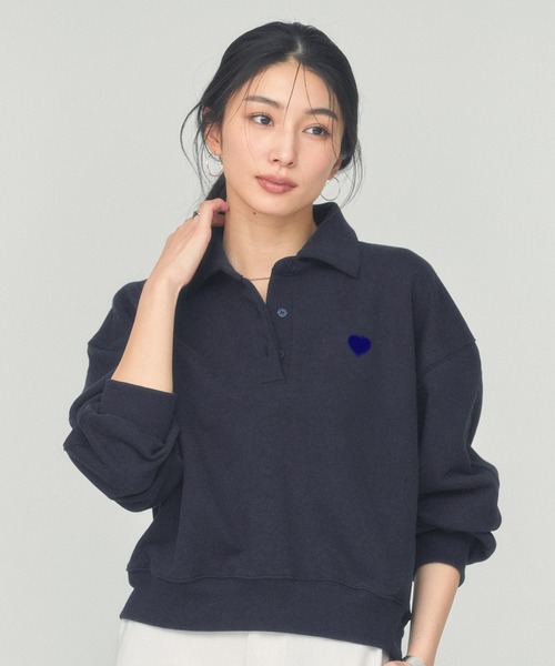 BLUE×PALANG(ブルーパラン)の「RUGBY SWEAT SHIRT(スウェット・レディース・ネイビー/グレー・FREE)」の9枚目の写真