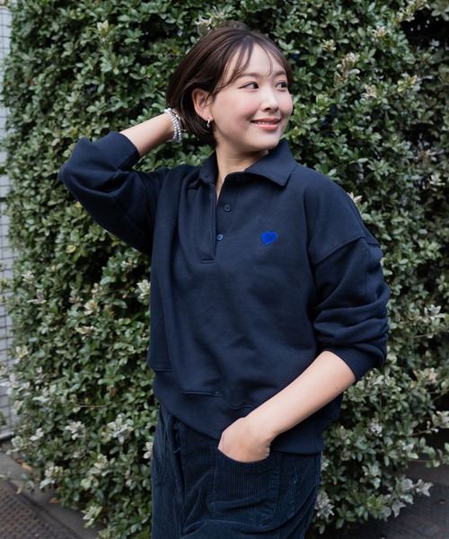 BLUE×PALANG(ブルーパラン)の「RUGBY SWEAT SHIRT(スウェット・レディース・ネイビー/グレー・FREE)」の13枚目の写真