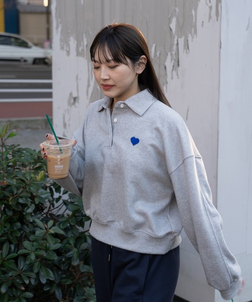 BLUE×PALANG(ブルーパラン)の「RUGBY SWEAT SHIRT(スウェット・レディース・ネイビー/グレー・FREE)」の14枚目の写真
