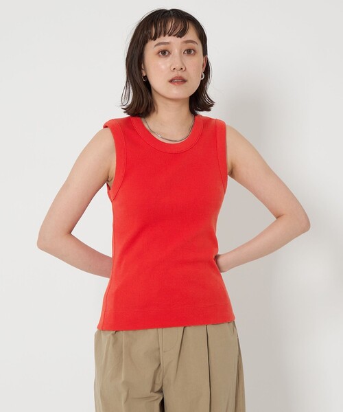 green label relaxing（グリーンレーベルリラクシング）の「ワイドバインダー タンクトップ -抗菌-（タンクトップ・レディース・オフホワイト/ブラック/レッド/ベージュ/その他1・FREE）」の8枚目の写真