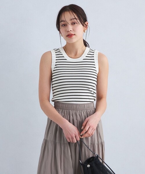 green label relaxing（グリーンレーベルリラクシング）の「ワイドバインダー タンクトップ -抗菌-（タンクトップ・レディース・オフホワイト/ブラック/レッド/ベージュ/その他1・FREE）」の7枚目の写真