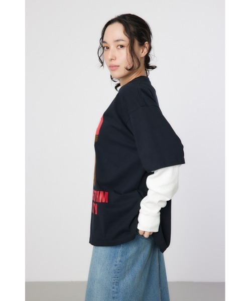 RODEO CROWNS WIDE BOWL(ロデオクラウンズワイドボウル)の「ハートパネルレイヤードロングスリーブTシャツ(Tシャツ/カットソー・メンズ・ブラック/ホワイト/グリーン・MEDIUM/LARGE)」の13枚目の写真