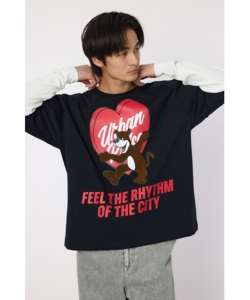 RODEO CROWNS WIDE BOWL(ロデオクラウンズワイドボウル)の「ハートパネルレイヤードロングスリーブTシャツ(Tシャツ/カットソー・メンズ・ブラック/ホワイト/グリーン・MEDIUM/LARGE)」の17枚目の写真