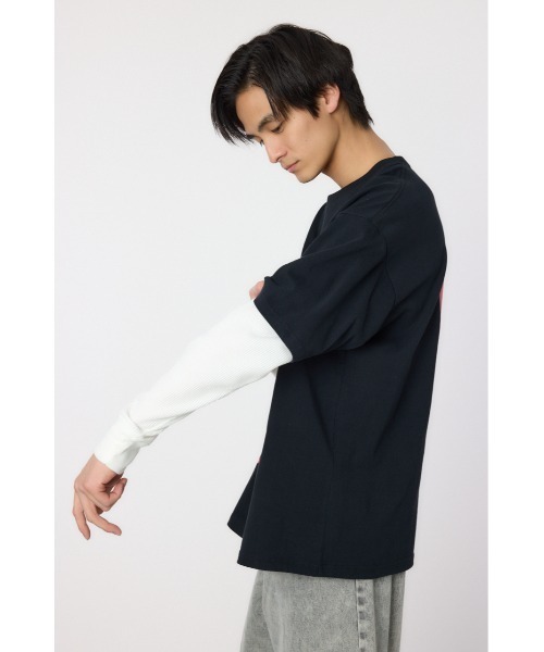 RODEO CROWNS WIDE BOWL(ロデオクラウンズワイドボウル)の「ハートパネルレイヤードロングスリーブTシャツ(Tシャツ/カットソー・メンズ・ブラック/ホワイト/グリーン・MEDIUM/LARGE)」の19枚目の写真