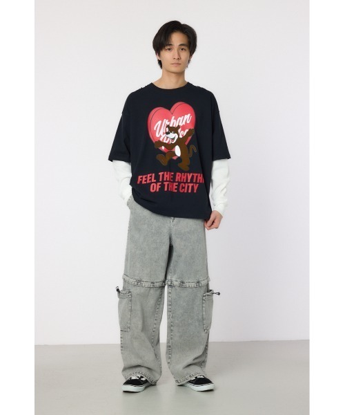 RODEO CROWNS WIDE BOWL(ロデオクラウンズワイドボウル)の「ハートパネルレイヤードロングスリーブTシャツ(Tシャツ/カットソー・メンズ・ブラック/ホワイト/グリーン・MEDIUM/LARGE)」の21枚目の写真