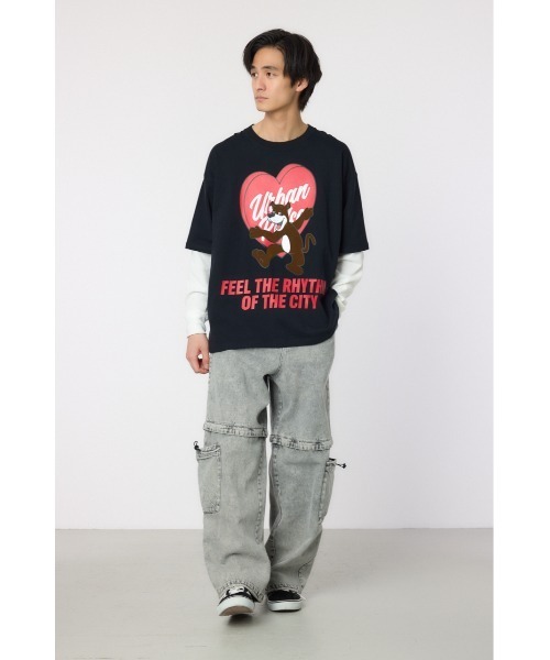 RODEO CROWNS WIDE BOWL(ロデオクラウンズワイドボウル)の「ハートパネルレイヤードロングスリーブTシャツ(Tシャツ/カットソー・メンズ・ブラック/ホワイト/グリーン・MEDIUM/LARGE)」の22枚目の写真