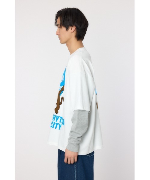 RODEO CROWNS WIDE BOWL(ロデオクラウンズワイドボウル)の「ハートパネルレイヤードロングスリーブTシャツ(Tシャツ/カットソー・メンズ・ブラック/ホワイト/グリーン・MEDIUM/LARGE)」の5枚目の写真