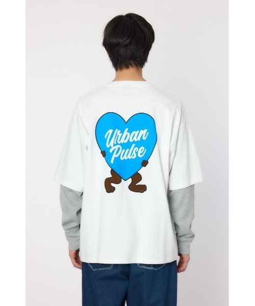 RODEO CROWNS WIDE BOWL(ロデオクラウンズワイドボウル)の「ハートパネルレイヤードロングスリーブTシャツ(Tシャツ/カットソー・メンズ・ブラック/ホワイト/グリーン・MEDIUM/LARGE)」の6枚目の写真