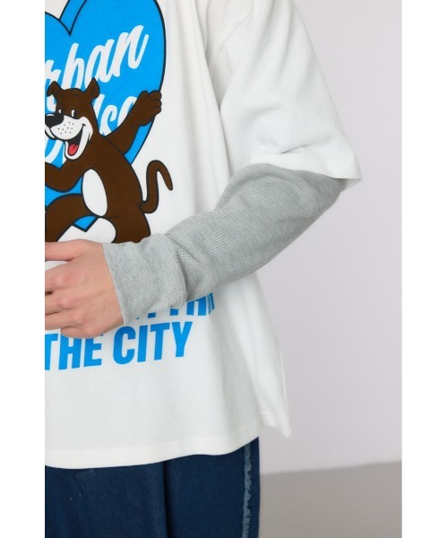 RODEO CROWNS WIDE BOWL(ロデオクラウンズワイドボウル)の「ハートパネルレイヤードロングスリーブTシャツ(Tシャツ/カットソー・メンズ・ブラック/ホワイト/グリーン・MEDIUM/LARGE)」の10枚目の写真