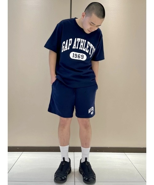 GAP / 00S/カーゴショーツ/ショートパンツ/38/コットン/NVY セール】ヴィンテージソフト ATHLETICロゴ イージーショートパンツ