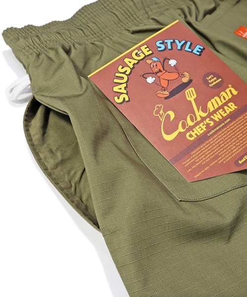 COOKMAN（クックマン）の「Cookman クックマン シェフパンツ イージーパンツ ワイドパンツ Sausage Style Over Ripstop Olive（その他パンツ・メンズ・オリーブ・LARGE/X-LARGE/XX-LARGE）」の2枚目の写真