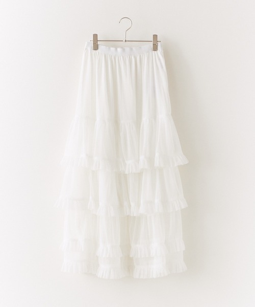 ROOPTOKYO(ループトウキョウ)の「Basic Tiered Long Skirt / ベーシック ティアードロングスカート(スカート・レディース・ホワイト/ベージュ/ブラック・FREE)」の8枚目の写真