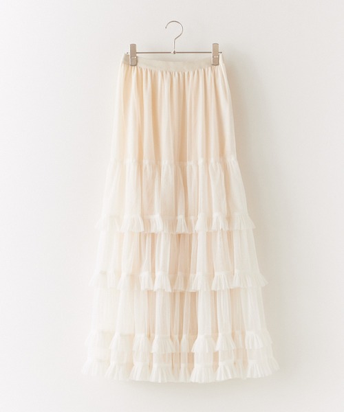 ROOPTOKYO(ループトウキョウ)の「Basic Tiered Long Skirt / ベーシック ティアードロングスカート(スカート・レディース・ホワイト/ベージュ/ブラック・FREE)」の10枚目の写真