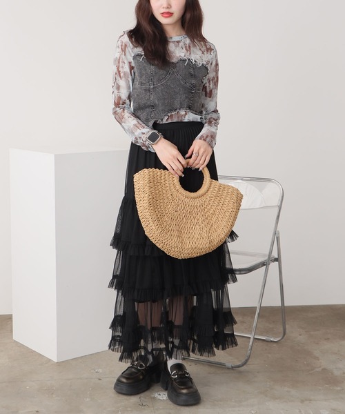 ROOPTOKYO(ループトウキョウ)の「Basic Tiered Long Skirt / ベーシック ティアードロングスカート(スカート・レディース・ホワイト/ベージュ/ブラック・FREE)」の11枚目の写真