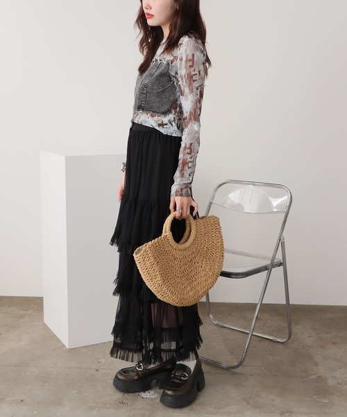 ROOPTOKYO(ループトウキョウ)の「Basic Tiered Long Skirt / ベーシック ティアードロングスカート(スカート・レディース・ホワイト/ベージュ/ブラック・FREE)」の12枚目の写真