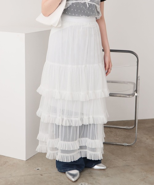 ROOPTOKYO(ループトウキョウ)の「Basic Tiered Long Skirt / ベーシック ティアードロングスカート(スカート・レディース・ホワイト/ベージュ/ブラック・FREE)」の19枚目の写真