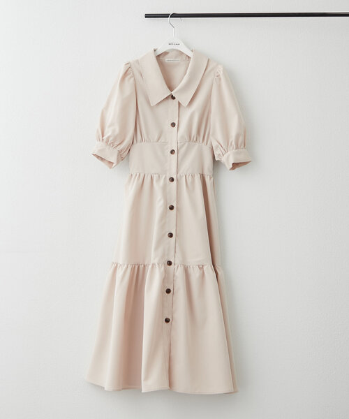 continuer de NICE CLAUP(コンティニューデナイスクラップ)の「【フェミニン春ワンピ】ティアード半袖ワンピ(ワンピース・レディース・ブラック/ベージュ/ライトブルーグレー・FREE)」の13枚目の写真