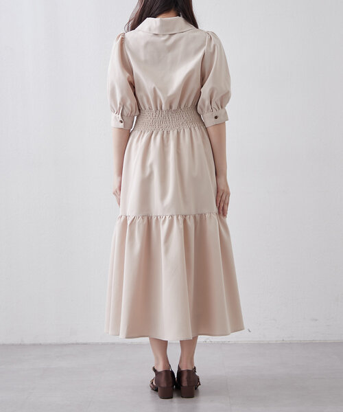 continuer de NICE CLAUP(コンティニューデナイスクラップ)の「【フェミニン春ワンピ】ティアード半袖ワンピ(ワンピース・レディース・ブラック/ベージュ/ライトブルーグレー・FREE)」の18枚目の写真