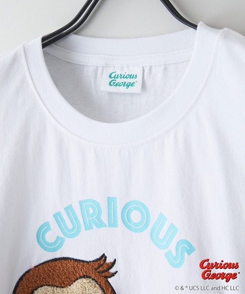 JEANS MATE(ジーンズメイト)の「【CURIOUS GEORGE/おさるのジョージ】オリジナルデザイン Tシャツ ジョージ ドロップショルダー ビッグシルエット ユニセックス(Tシャツ/カットソー・メンズ・ホワイト/ダークグリーン/オフホワイト・LARGE/MEDIUM/X-LARGE/SMALL)」の7枚目の写真
