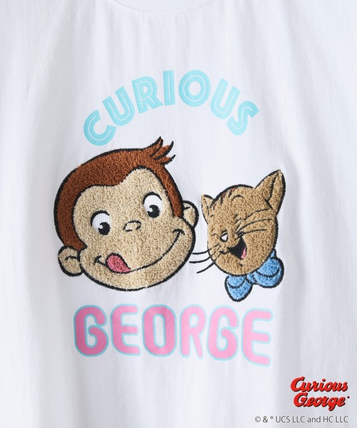 JEANS MATE(ジーンズメイト)の「【CURIOUS GEORGE/おさるのジョージ】オリジナルデザイン Tシャツ ジョージ ドロップショルダー ビッグシルエット ユニセックス(Tシャツ/カットソー・メンズ・ホワイト/ダークグリーン/オフホワイト・LARGE/MEDIUM/X-LARGE/SMALL)」の8枚目の写真