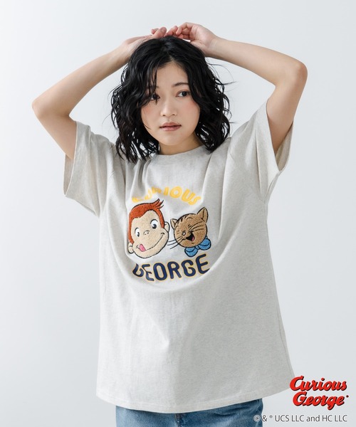JEANS MATE(ジーンズメイト)の「【CURIOUS GEORGE/おさるのジョージ】オリジナルデザイン Tシャツ ジョージ ドロップショルダー ビッグシルエット ユニセックス(Tシャツ/カットソー・メンズ・ホワイト/ダークグリーン/オフホワイト・LARGE/MEDIUM/X-LARGE/SMALL)」の21枚目の写真