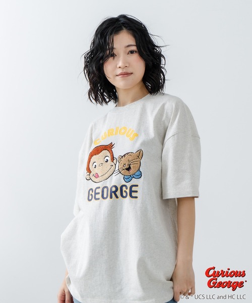 JEANS MATE(ジーンズメイト)の「【CURIOUS GEORGE/おさるのジョージ】オリジナルデザイン Tシャツ ジョージ ドロップショルダー ビッグシルエット ユニセックス(Tシャツ/カットソー・メンズ・ホワイト/ダークグリーン/オフホワイト・LARGE/MEDIUM/X-LARGE/SMALL)」の22枚目の写真