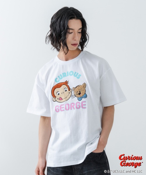 JEANS MATE(ジーンズメイト)の「【CURIOUS GEORGE/おさるのジョージ】オリジナルデザイン Tシャツ ジョージ ドロップショルダー ビッグシルエット ユニセックス(Tシャツ/カットソー・メンズ・ホワイト/ダークグリーン/オフホワイト・LARGE/MEDIUM/X-LARGE/SMALL)」の14枚目の写真