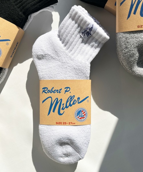 MILLER(ミラー)の「Robert P. Miller / 綿混クォーター丈ソックス 3P / 311C(ソックス/靴下・メンズ・グレー/その他/ホワイト/ブラック・25-27CM)」の1枚目の写真