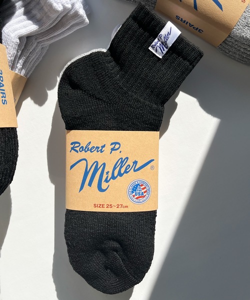 MILLER(ミラー)の「Robert P. Miller / 綿混クォーター丈ソックス 3P / 311C(ソックス/靴下・メンズ・グレー/その他/ホワイト/ブラック・25-27CM)」の2枚目の写真
