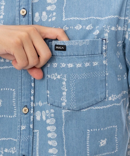 RVCA(ルーカ)の「RVCA メンズ FRAME SS 半袖シャツ 【2025年春夏モデル】/ルーカ(シャツ/ブラウス・メンズ・ブルー・X-LARGE/LARGE/MEDIUM/SMALL)」の4枚目の写真
