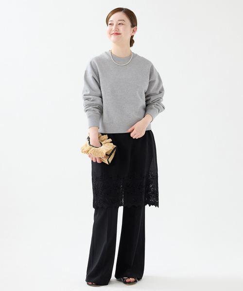 IENA（イエナ）の「《追加5》コットン裏毛クロップドプルオーバー（スウェット・レディース・ホワイト/ネイビー/グレー・FREE）」の12枚目の写真