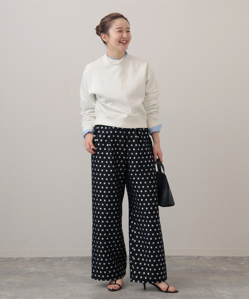 IENA（イエナ）の「《追加5》コットン裏毛クロップドプルオーバー（スウェット・レディース・ホワイト/ネイビー/グレー・FREE）」の9枚目の写真