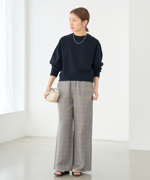 IENA（イエナ）の「《追加5》コットン裏毛クロップドプルオーバー（スウェット・レディース・ホワイト/ネイビー/グレー・FREE）」の8枚目の写真