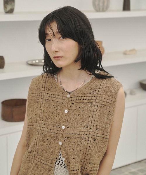 セール】Crochet Lace Vest / クロシェレースベスト（ベスト